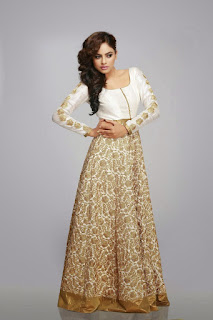 Nandita Swetha Tamil Telugu Actress in Beautiful Beigh Cream Anarkali Dress Stunning Modeling Pics (9)